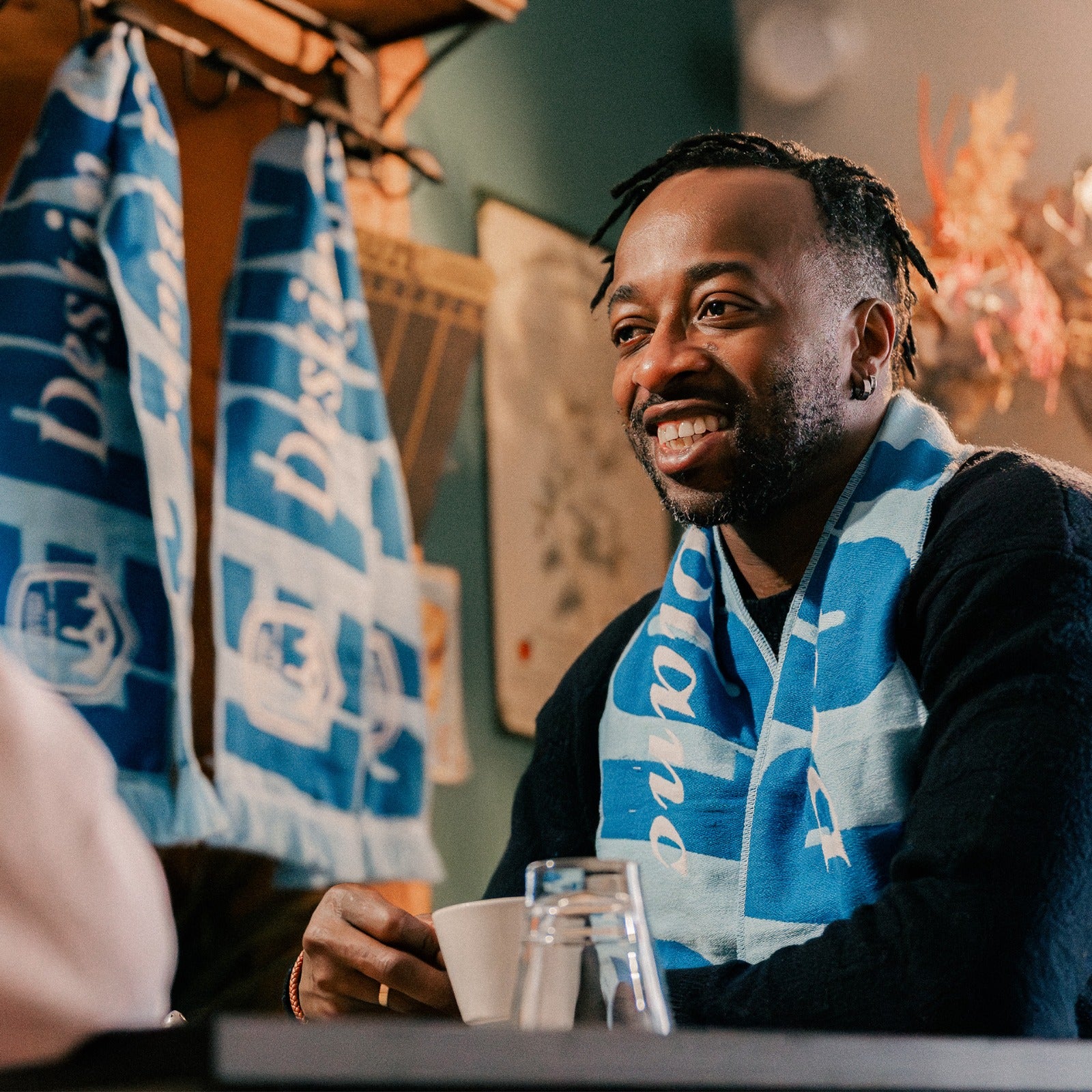 Echarpe "Destin ciel & blanc"